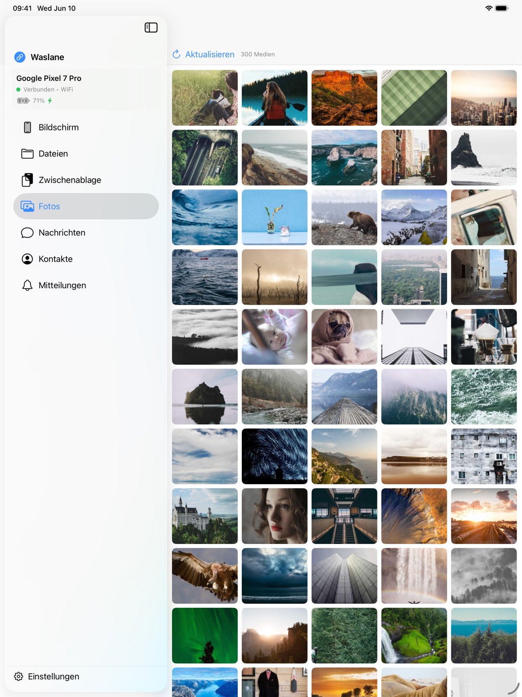 Waslane auf dem iPad: die Foto-Galerie des Android-Handys, live auf dem großen Bildschirm